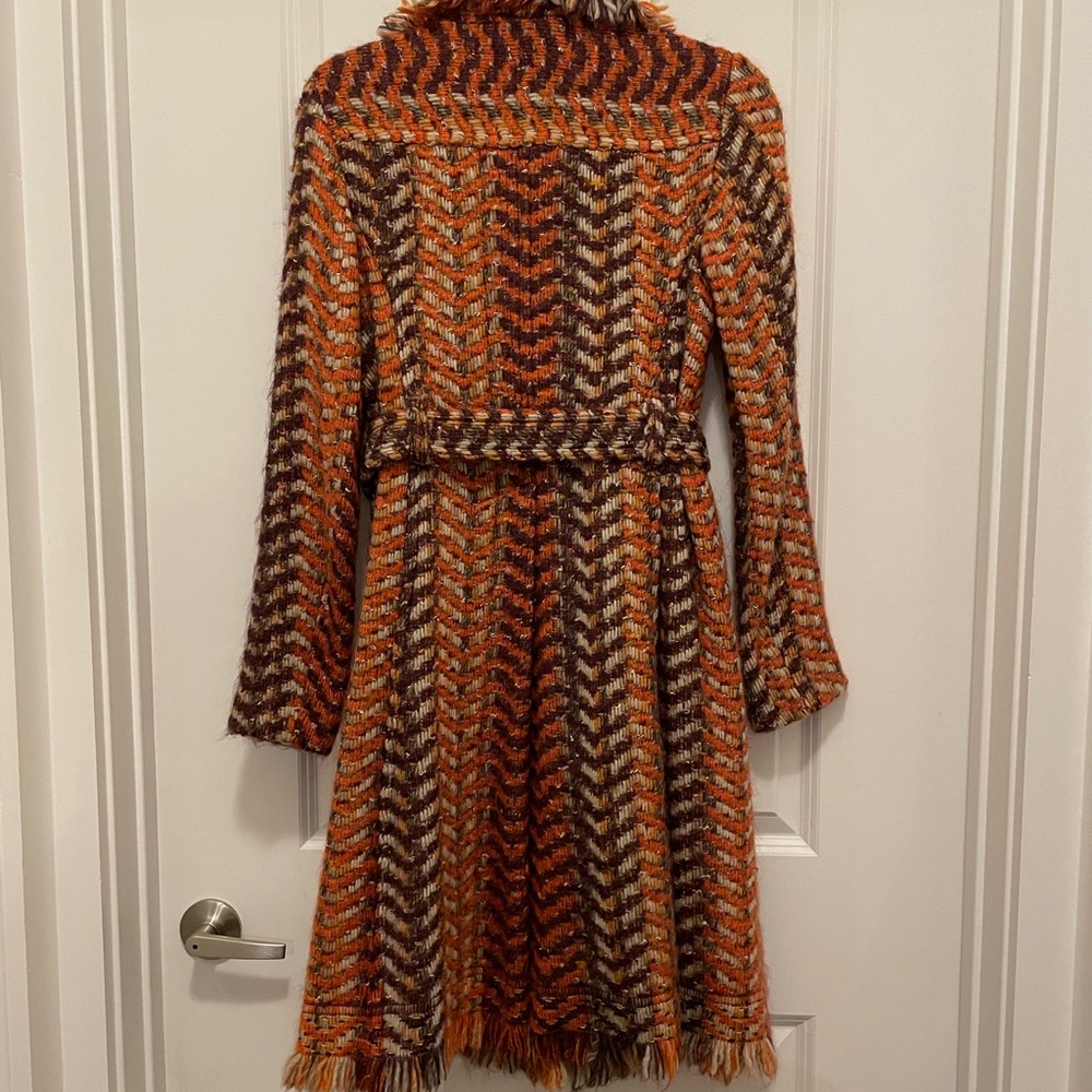 Anna Sui Fall 2006 Burnt Orange Woven Wool Coat 4 - Picture 8 of 10